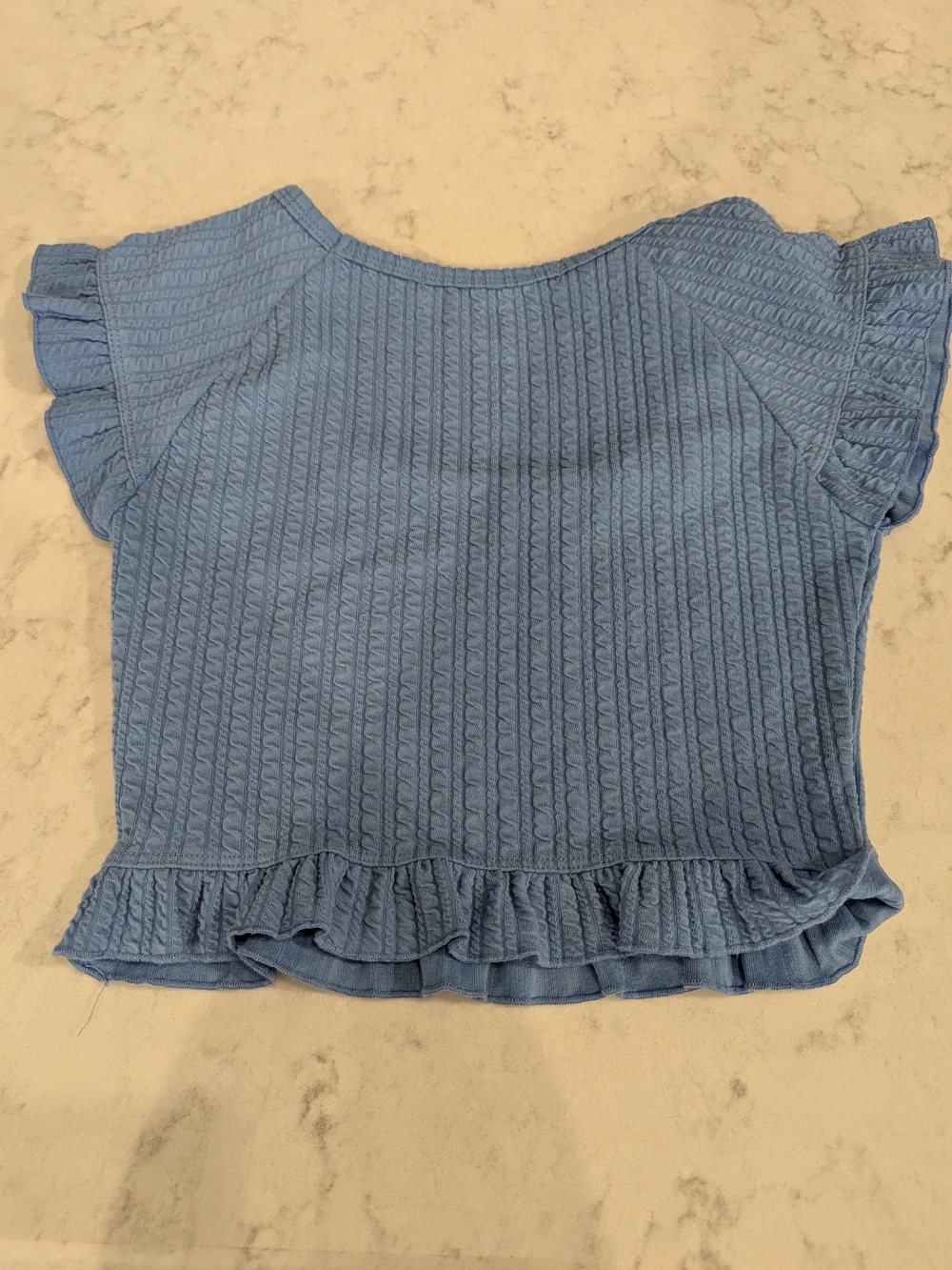 Altar'd State Blue Textured Ruffle Short Sleeve Top - Picture 2 of 3